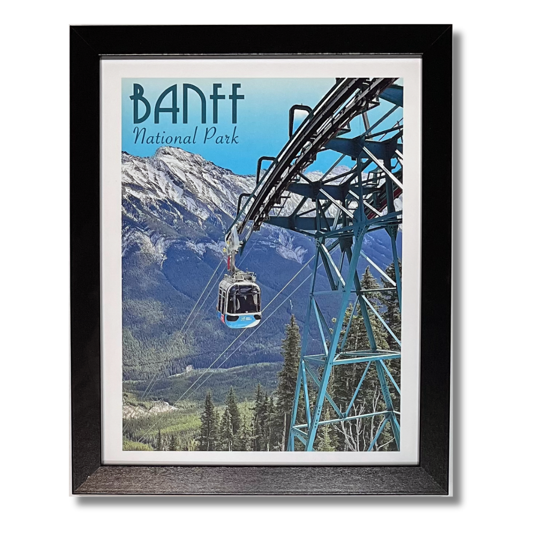 Banff Gondola, Vintage Travel Print (FRAMED)