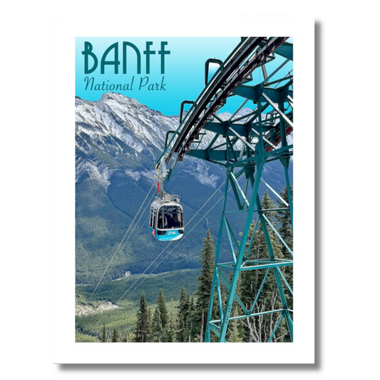 Banff Gondola, Vintage Travel Print (FRAMED)