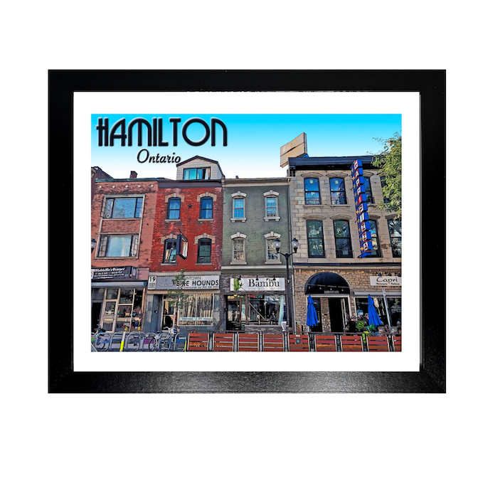 Hamilton, Ontario, Vintage Travel Print (FRAMED)