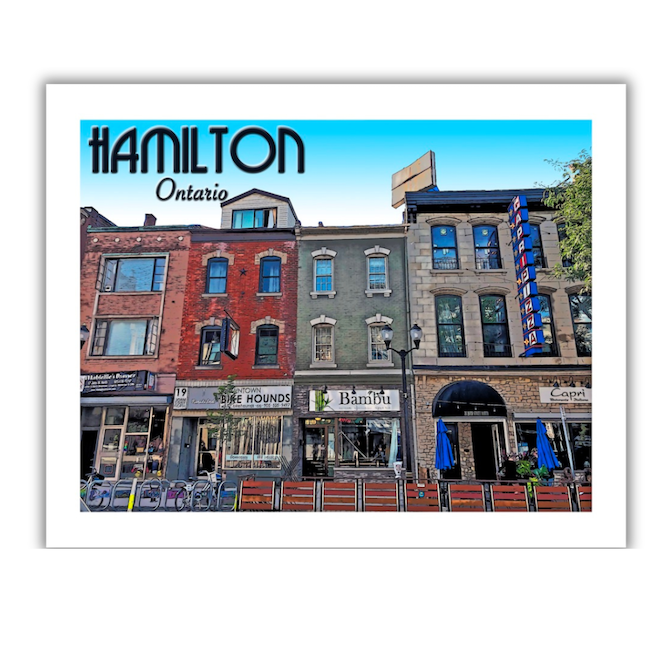 Hamilton, Ontario, Vintage Travel Print (FRAMED)