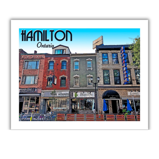 Hamilton, Ontario, Vintage Travel Print (FRAMED)