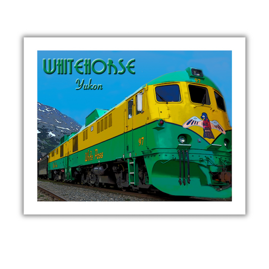 Whitehorse, Yukon, Vintage Travel Print (FRAMED)